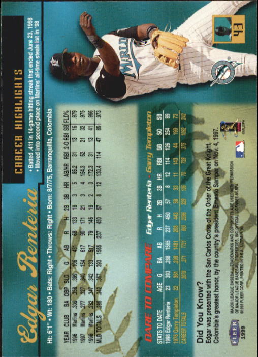 1999 Ultra (Fleer) Baseball "Main Set" Cards - Picture 87 of 501