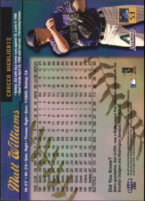 1999 Ultra (Fleer) Baseball "Main Set" Cards - Picture 107 of 501