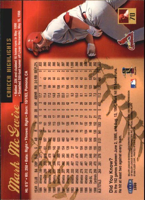 1999 Ultra (Fleer) Baseball "Main Set" Cards - Picture 141 of 501