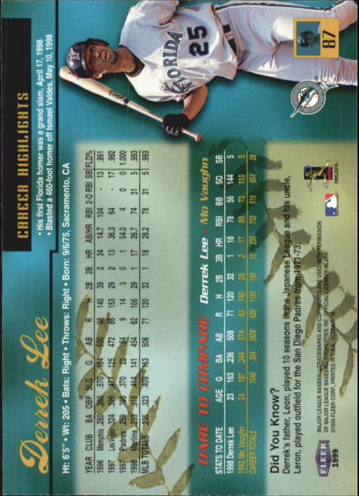 1999 Ultra (Fleer) Baseball "Main Set" Cards - Picture 175 of 501
