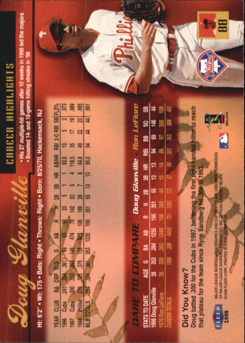 1999 Ultra (Fleer) Baseball "Main Set" Cards - Picture 177 of 501
