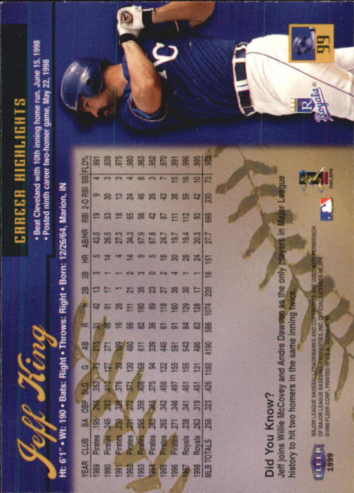 1999 Ultra (Fleer) Baseball "Main Set" Cards - Picture 199 of 501