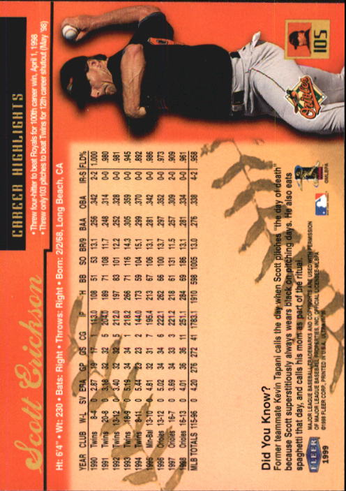 1999 Ultra (Fleer) Baseball "Main Set" Cards - Picture 211 of 501