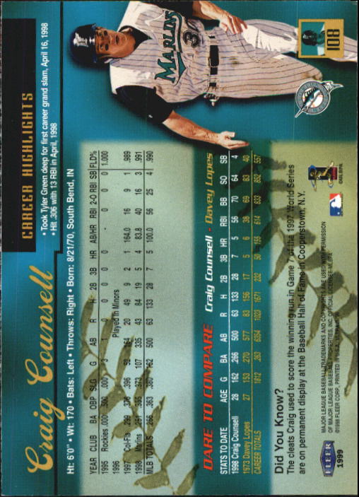 1999 Ultra (Fleer) Baseball "Main Set" Cards - Picture 217 of 501