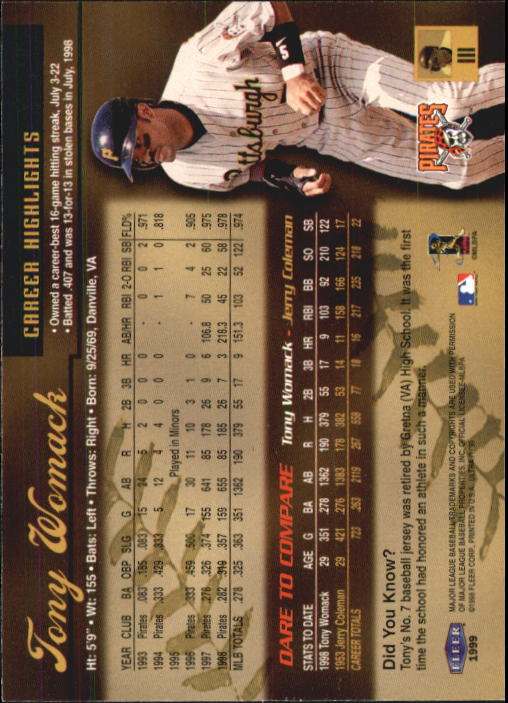 1999 Ultra (Fleer) Baseball "Main Set" Cards - Picture 223 of 501