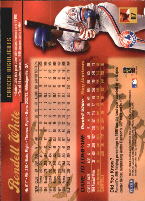 1999 Ultra (Fleer) Baseball "Main Set" Cards - Picture 235 of 501