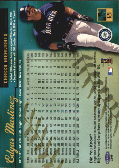 1999 Ultra (Fleer) Baseball "Main Set" Cards - Picture 243 of 501