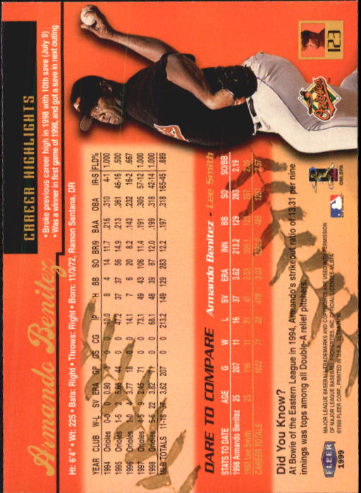 1999 Ultra (Fleer) Baseball "Main Set" Cards - Picture 247 of 501