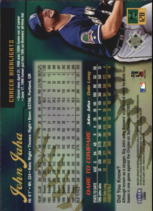 1999 Ultra (Fleer) Baseball "Main Set" Cards - Picture 257 of 501