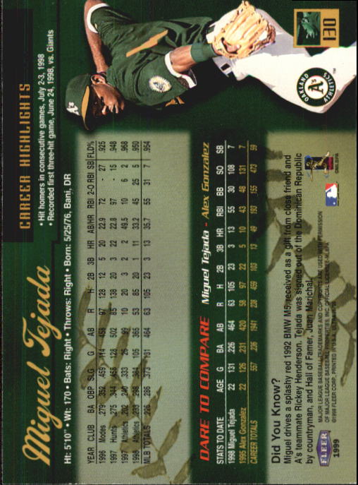 1999 Ultra (Fleer) Baseball "Main Set" Cards - Picture 261 of 501