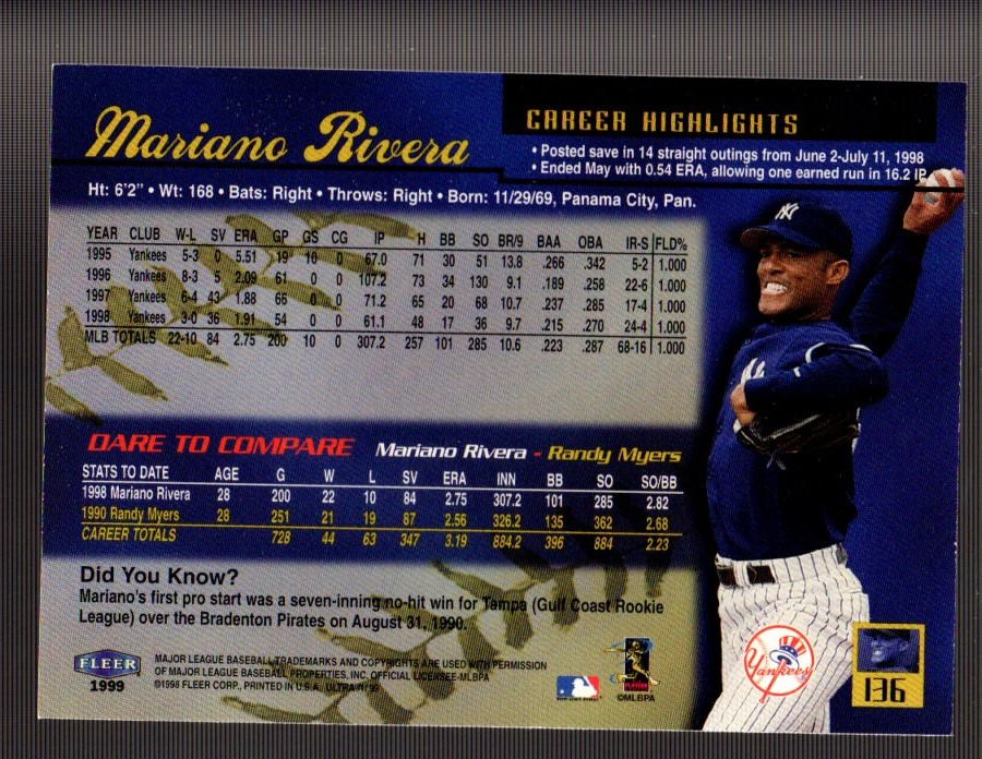 1999 Ultra (Fleer) Baseball "Main Set" Cards - Picture 273 of 501
