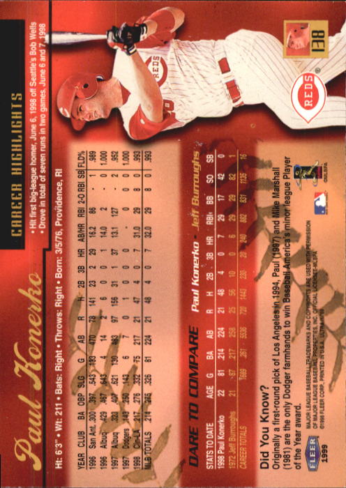 1999 Ultra (Fleer) Baseball "Main Set" Cards - Picture 277 of 501