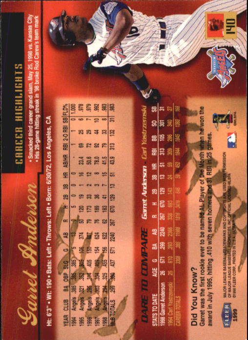 1999 Ultra (Fleer) Baseball "Main Set" Cards - Picture 281 of 501