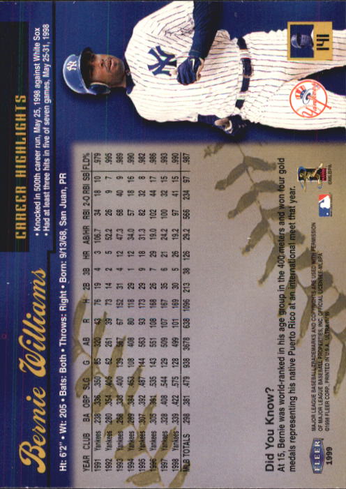 1999 Ultra (Fleer) Baseball "Main Set" Cards - Picture 283 of 501