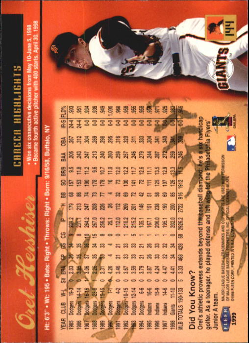 1999 Ultra (Fleer) Baseball "Main Set" Cards - Picture 289 of 501