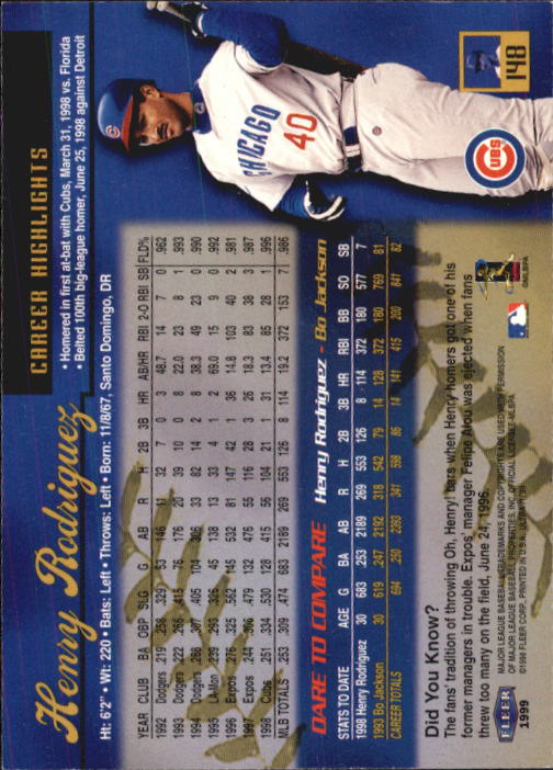 1999 Ultra (Fleer) Baseball "Main Set" Cards - Picture 297 of 501