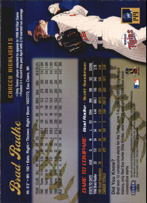 1999 Ultra (Fleer) Baseball "Main Set" Cards - Picture 299 of 501