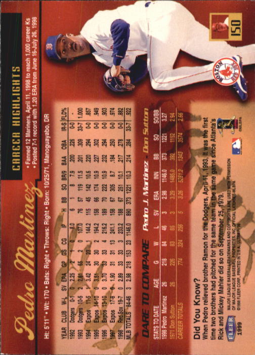 1999 Ultra (Fleer) Baseball "Main Set" Cards - Picture 301 of 501