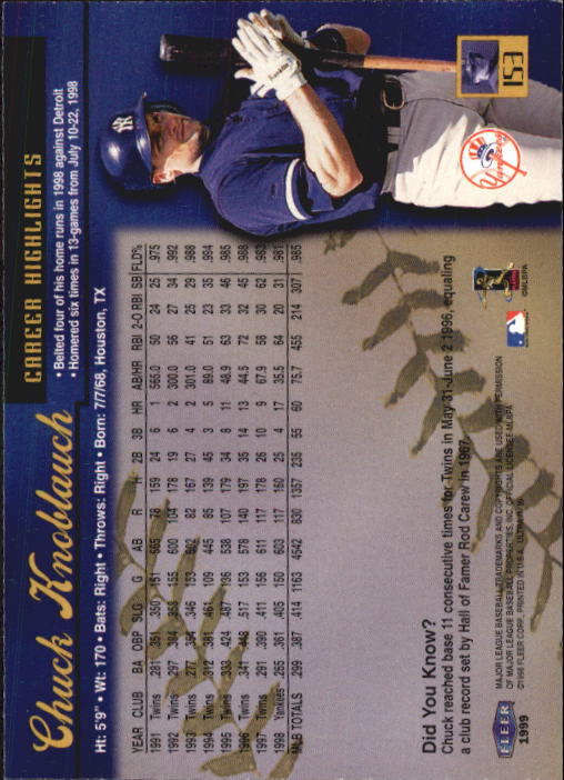 1999 Ultra (Fleer) Baseball "Main Set" Cards - Picture 307 of 501