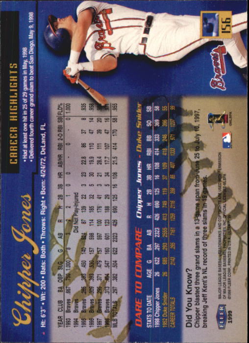 1999 Ultra (Fleer) Baseball "Main Set" Cards - Picture 313 of 501
