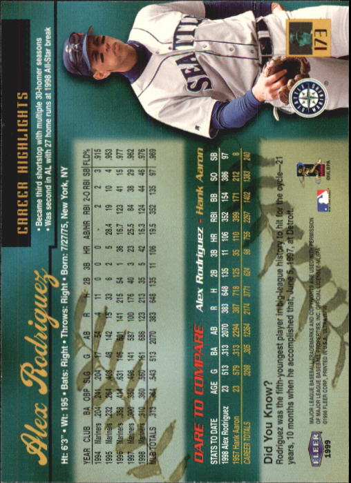 1999 Ultra (Fleer) Baseball "Main Set" Cards - Picture 347 of 501