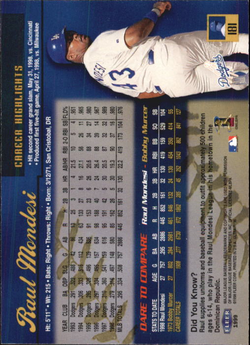 1999 Ultra (Fleer) Baseball "Main Set" Cards - Picture 363 of 501