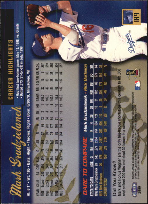 1999 Ultra (Fleer) Baseball "Main Set" Cards - Picture 379 of 501