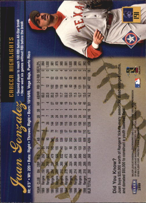 1999 Ultra (Fleer) Baseball "Main Set" Cards - Picture 383 of 501