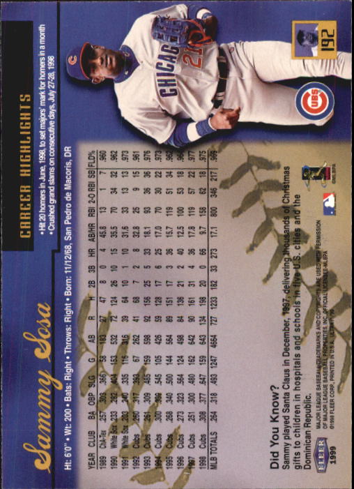 1999 Ultra (Fleer) Baseball "Main Set" Cards - Picture 385 of 501