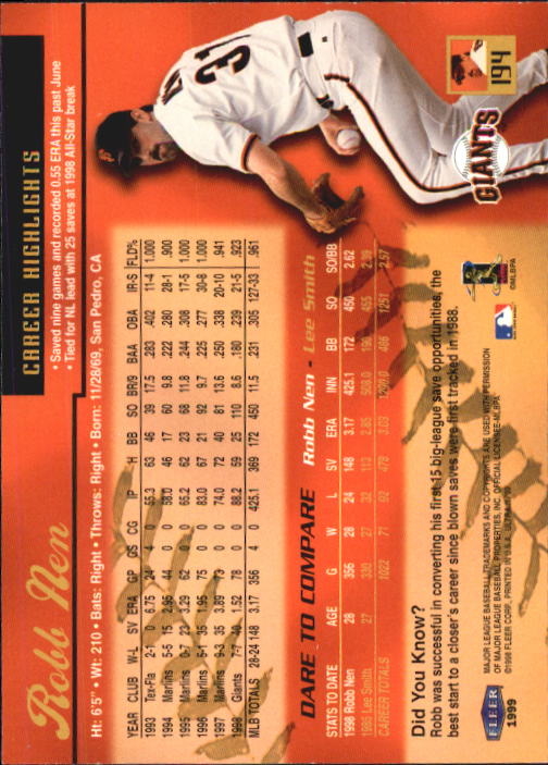 1999 Ultra (Fleer) Baseball "Main Set" Cards - Picture 389 of 501