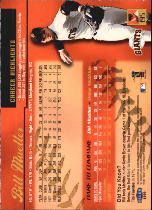 1999 Ultra (Fleer) Baseball "Main Set" Cards - Picture 391 of 501