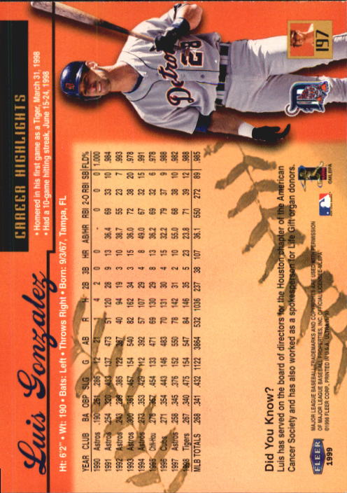 1999 Ultra (Fleer) Baseball "Main Set" Cards - Picture 395 of 501