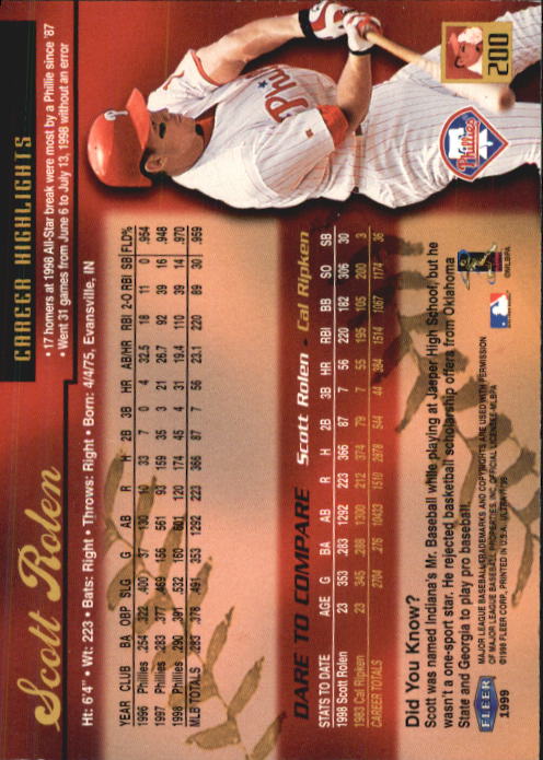 1999 Ultra (Fleer) Baseball "Main Set" Cards - Picture 401 of 501