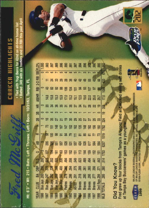 1999 Ultra (Fleer) Baseball "Main Set" Cards - Picture 405 of 501