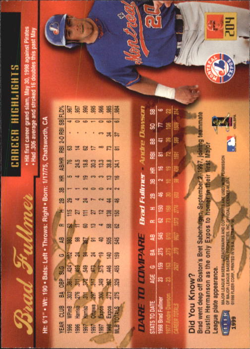 1999 Ultra (Fleer) Baseball "Main Set" Cards - Picture 409 of 501