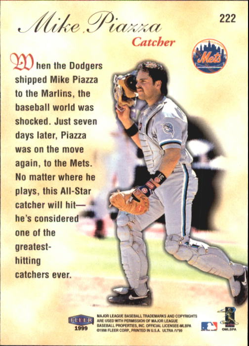 1999 Ultra (Fleer) Baseball "Main Set" Cards - Picture 445 of 501