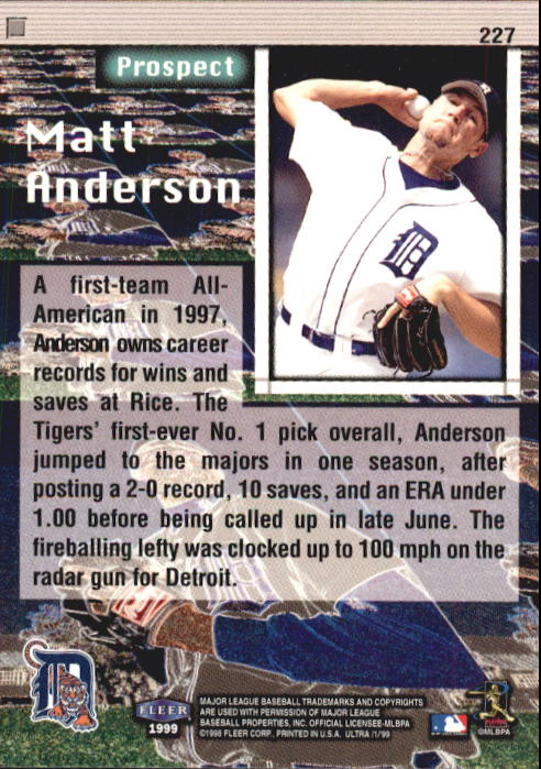 1999 Ultra (Fleer) Baseball "Main Set" Cards - Picture 455 of 501