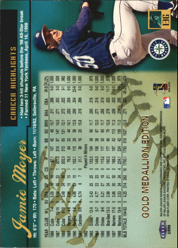 1999 Ultra (Fleer) Baseball "Gold and Platinum Medallion" Parallel Cards - Picture 12 of 224