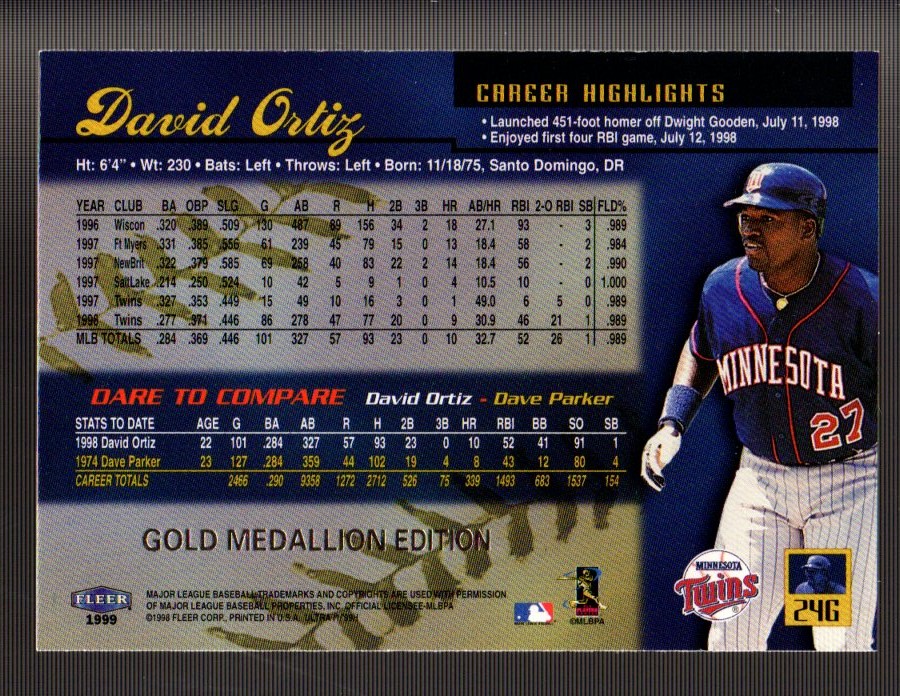 1999 Ultra (Fleer) Baseball "Gold and Platinum Medallion" Parallel Cards - Picture 24 of 224
