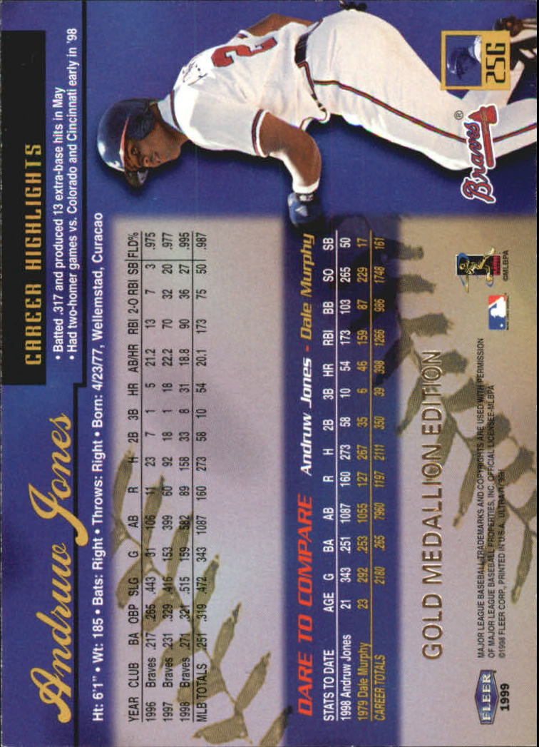 1999 Ultra (Fleer) Baseball "Gold and Platinum Medallion" Parallel Cards - Picture 26 of 224