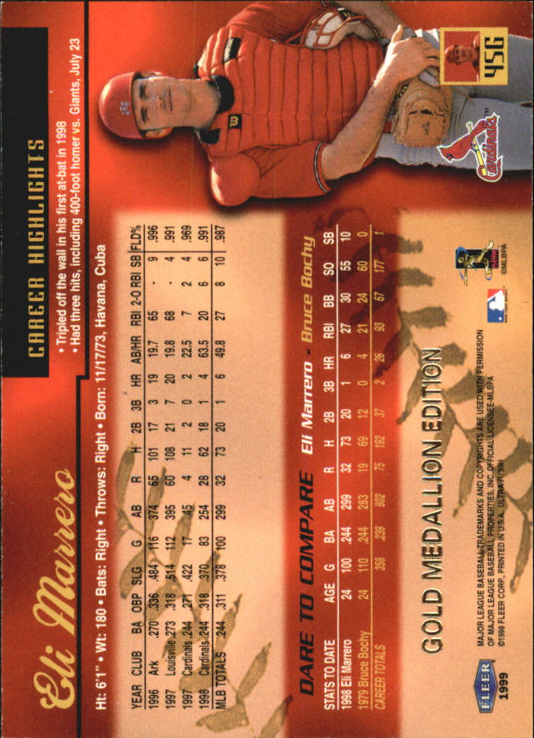 1999 Ultra (Fleer) Baseball "Gold and Platinum Medallion" Parallel Cards - Picture 50 of 224