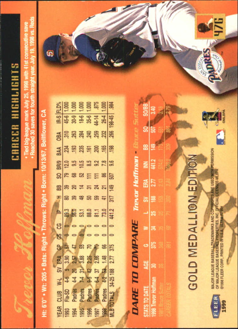 1999 Ultra (Fleer) Baseball "Gold and Platinum Medallion" Parallel Cards - Picture 52 of 224