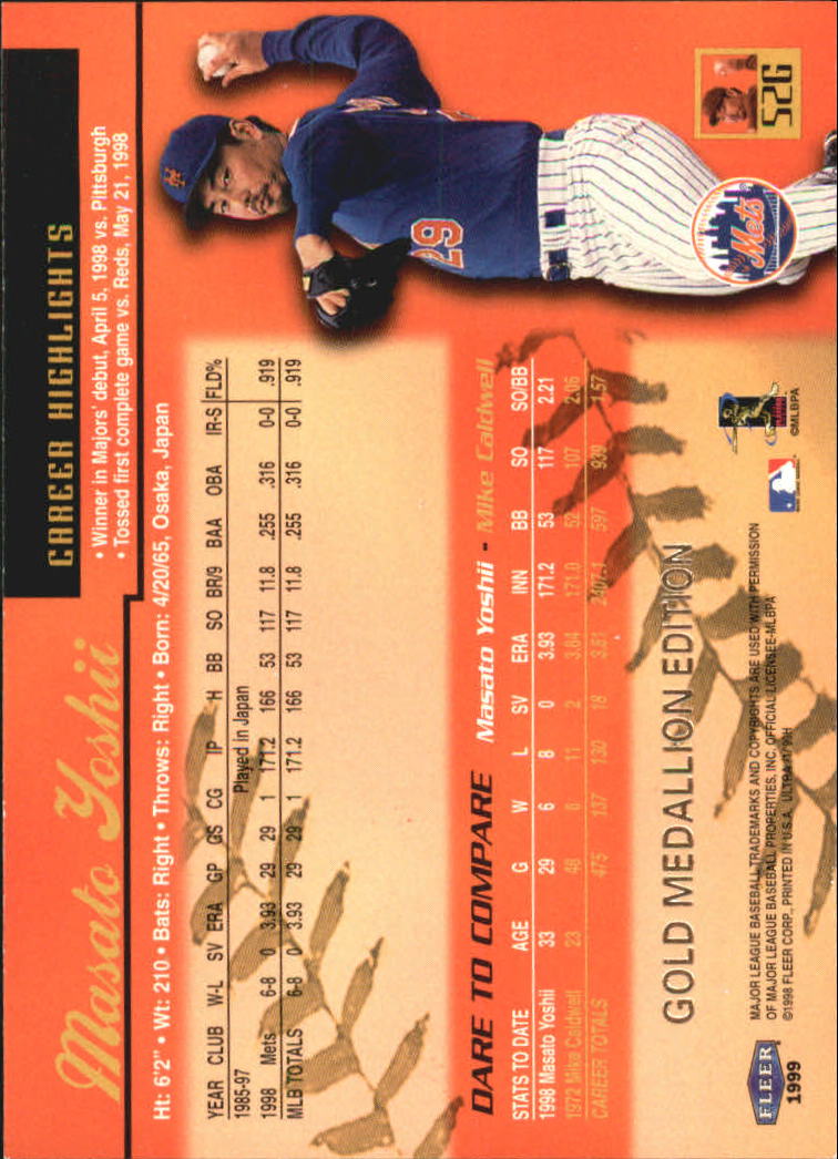 1999 Ultra (Fleer) Baseball "Gold and Platinum Medallion" Parallel Cards - Picture 58 of 224