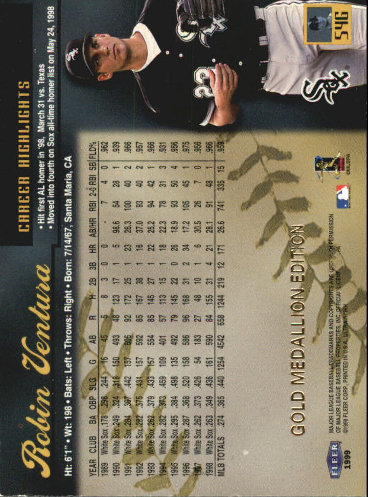 1999 Ultra (Fleer) Baseball "Gold and Platinum Medallion" Parallel Cards - Picture 62 of 224