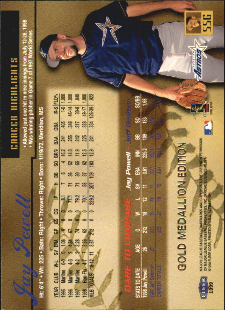 1999 Ultra (Fleer) Baseball "Gold and Platinum Medallion" Parallel Cards - Picture 64 of 224