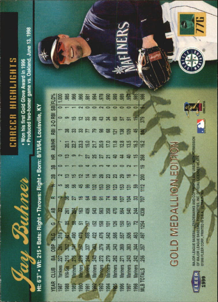 1999 Ultra (Fleer) Baseball "Gold and Platinum Medallion" Parallel Cards - Picture 78 of 224