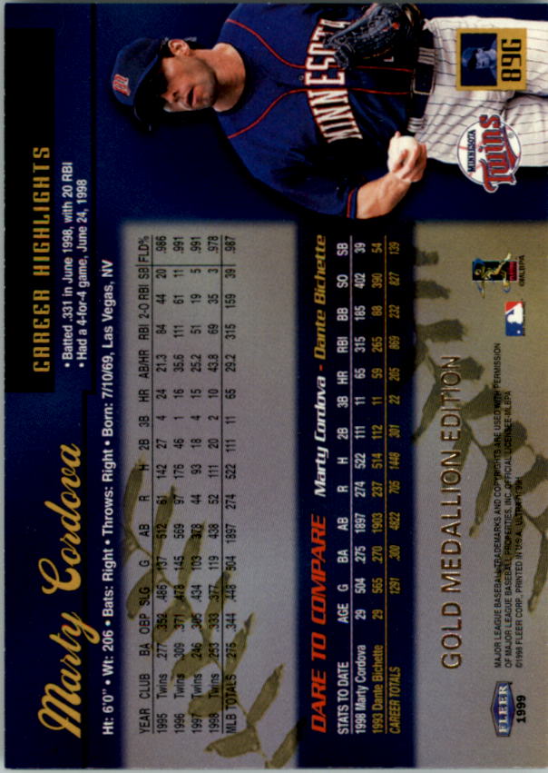 1999 Ultra (Fleer) Baseball "Gold and Platinum Medallion" Parallel Cards - Picture 92 of 224