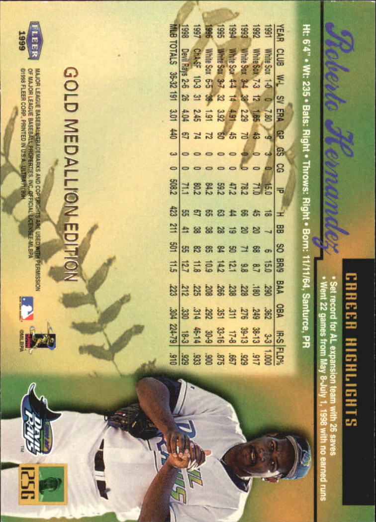 1999 Ultra (Fleer) Baseball "Gold and Platinum Medallion" Parallel Cards - Picture 124 of 224