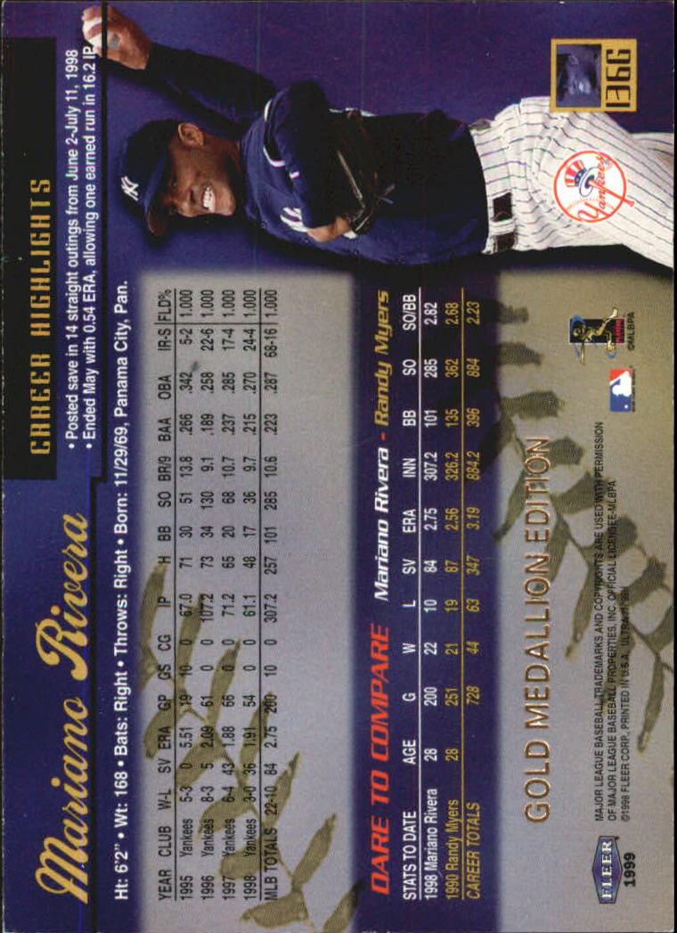 1999 Ultra (Fleer) Baseball "Gold and Platinum Medallion" Parallel Cards - Picture 132 of 224