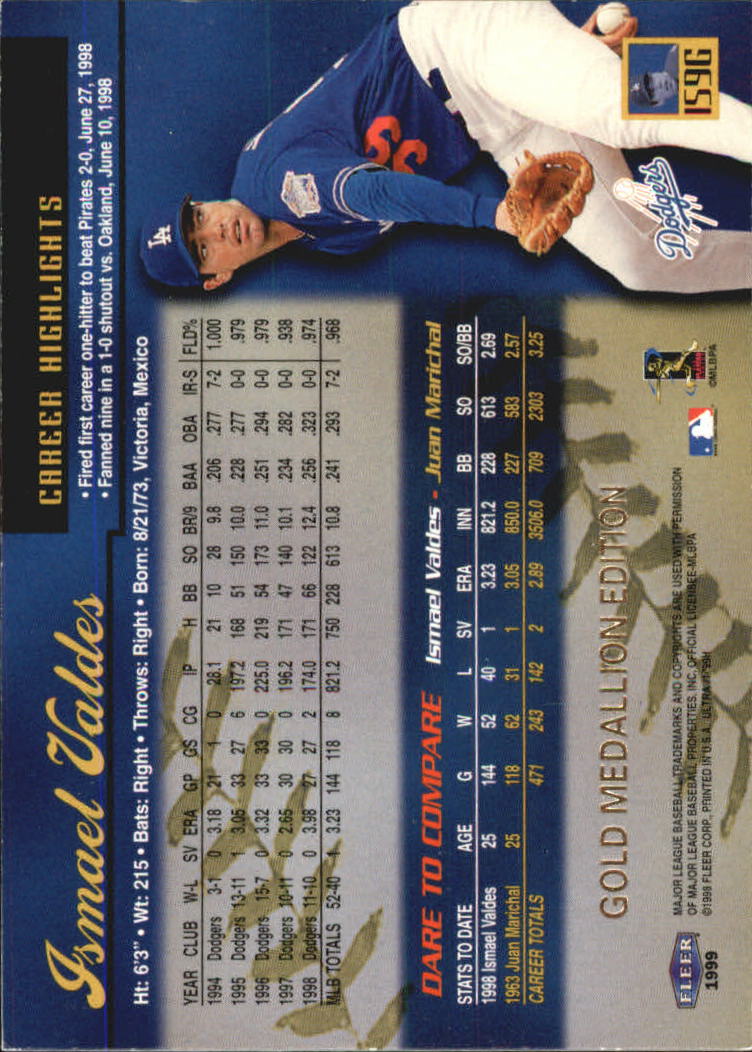 1999 Ultra (Fleer) Baseball "Gold and Platinum Medallion" Parallel Cards - Picture 152 of 224
